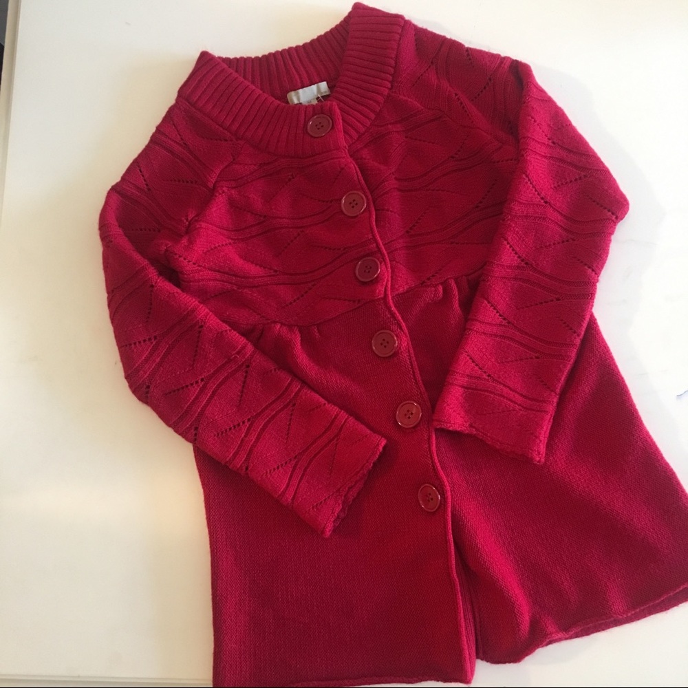 ✨Cozy✨Chunky Red Cardigan (L)